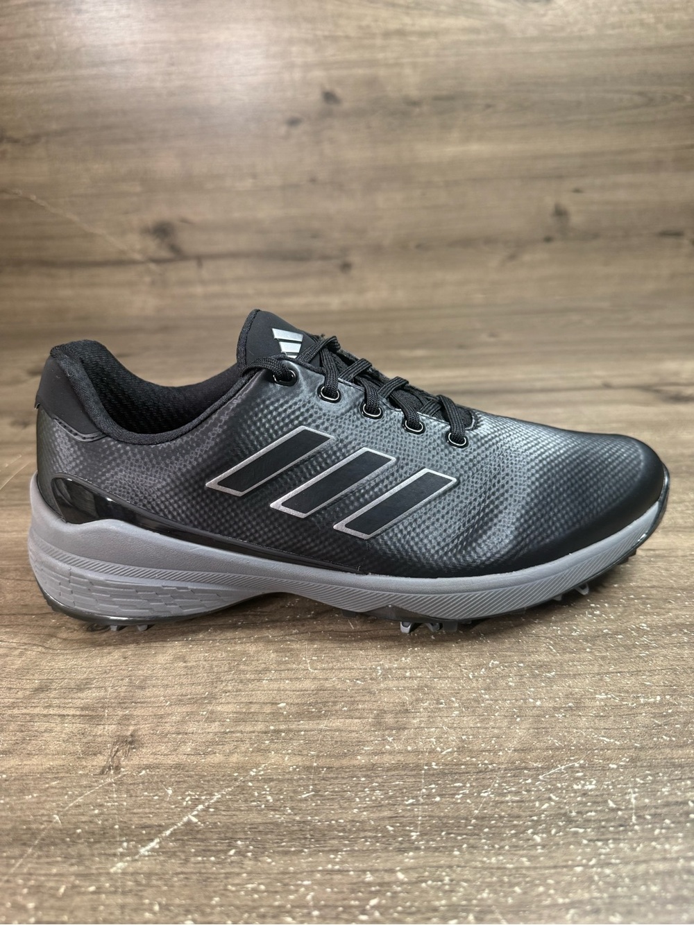 Adidas Mens 11 Spiked Golf Shoes Black Gray Lightstrike Pro Performance Cleats